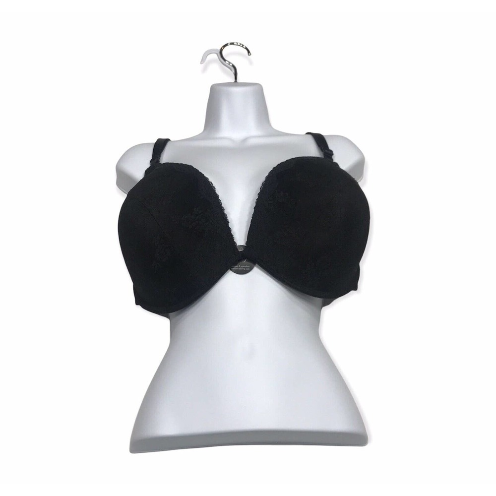 Smart & Sexy Bra 44DD Black Lace Shapes & Smooths Underwire Black NWOT